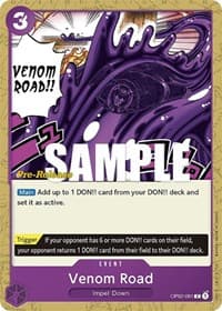 Venom Road - Paramount War Pre-Release Cards - One Piece Card Game card