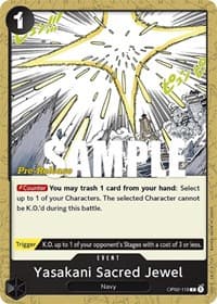 Yasakani Sacred Jewel - Paramount War Pre-Release Cards - One Piece Card Game card