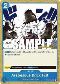 Arabesque Brick Fist - Paramount War Pre-Release Cards - One Piece Card Game card