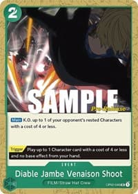 Diable Jambe Venaison Shoot - Paramount War Pre-Release Cards - One Piece Card Game card