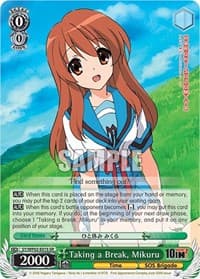 Taking a Break, Mikuru (SR) - The Melancholy Of Haruhi Suzumiya Power Up Set - Weiss Schwarz card