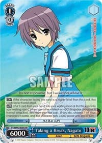 Taking a Break, Nagato (SR) - The Melancholy Of Haruhi Suzumiya Power Up Set - Weiss Schwarz card