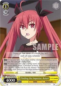 Finding the Impostor, Kotori - Date A Live Vol.2 - Weiss Schwarz card