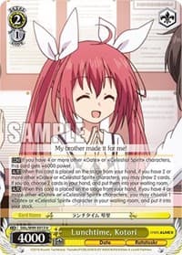 Lunchtime, Kotori - Date A Live Vol.2 - Weiss Schwarz card