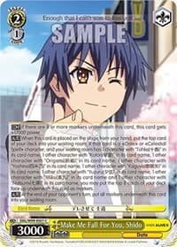 Make Me Fall For You, Shido - Date A Live Vol.2 - Weiss Schwarz card