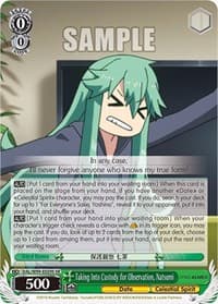 Taking Into Custody for Observation, Natsumi (SR) - Date A Live Vol.2 - Weiss Schwarz card