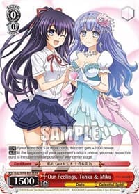 Our Feelings, Tohka & Miku (SR) - Date A Live Vol.2 - Weiss Schwarz card