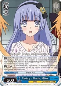 Taking a Break, Miku - Date A Live Vol.2 - Weiss Schwarz card