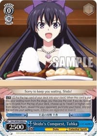 Shido's Conquest, Tohka - Date A Live Vol.2 - Weiss Schwarz card
