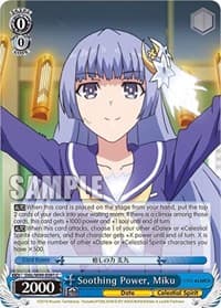 Soothing Power, Miku - Date A Live Vol.2 - Weiss Schwarz card