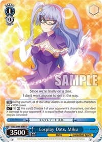 Cosplay Date, Miku - Date A Live Vol.2 - Weiss Schwarz card