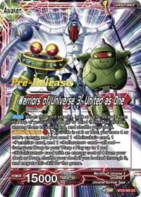 Paparoni // Warriors of Universe 3, United as One - Power Absorbed Pre-Release Cards - Dragon Ball Super: Masters card