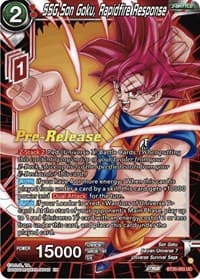 SSG Son Goku, Rapidfire Response - Power Absorbed Pre-Release Cards - Dragon Ball Super: Masters card