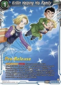 Krillin Helping His Family - Power Absorbed Pre-Release Cards - Dragon Ball Super: Masters card