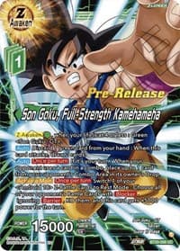 Son Goku, Full-Strength Kamehameha - Power Absorbed Pre-Release Cards - Dragon Ball Super: Masters card