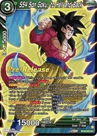 SS4 Son Goku, to Hell and Back - Power Absorbed Pre-Release Cards - Dragon Ball Super: Masters card