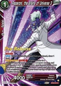 Paparoni, the Brains of Universe 3 - Power Absorbed Pre-Release Cards - Dragon Ball Super: Masters card