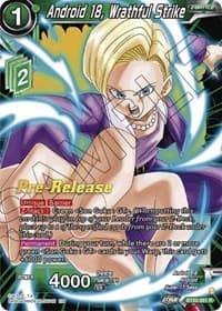 Android 18, Wrathful Strike - Power Absorbed Pre-Release Cards - Dragon Ball Super: Masters card