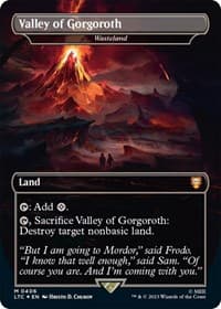 Valley of Gorgoroth - Wasteland (Borderless) (Surge Foil) - Commander: The Lord of the Rings: Tales of Middle-earth - Magic: The Gathering card