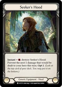 Seeker's Hood - Outsiders - Flesh and Blood TCG card