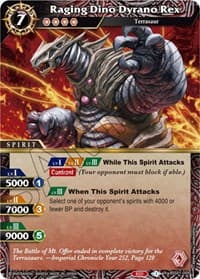 Raging Dino Dyrano Rex - Dawn of History - Battle Spirits Saga card