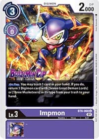 Impmon (Beelzemon Cup Participation) - Starter Deck 14: Beelzemon Advanced Deck Set Pre-Release Cards - Digimon Card Game card