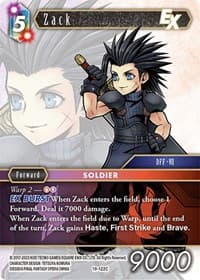 Zack EX - From Nightmares - Final Fantasy TCG card
