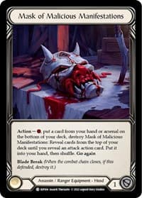 Mask of Malicious Manifestations - Blitz Deck: Outsiders - Riptide - Flesh and Blood TCG card