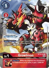 Growlmon (Ultimate Cup) - Across Time - Digimon Card Game card