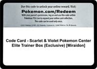 Code Card - Scarlet & Violet Pokemon Center Elite Trainer Box (Exclusive) [Miraidon] - SV01: Scarlet & Violet Base Set - Pokemon card