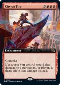 City on Fire (Extended Art) - March of the Machine - Magic: The Gathering card