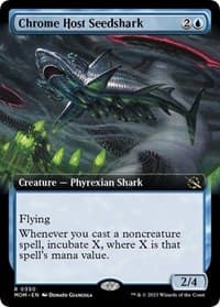 Chrome Host Seedshark (Extended Art) - March of the Machine - Magic: The Gathering card
