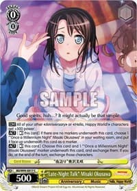 "Late-Night Talk" Misaki Okusawa - BanG Dream! Girls Band Party! 5th Anniversary - Weiss Schwarz card