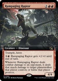 Rampaging Raptor (Extended Art) - March of the Machine - Magic: The Gathering card