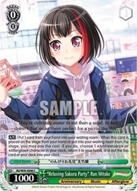 "Relaxing Sakura Party" Ran Mitake - BanG Dream! Girls Band Party! 5th Anniversary - Weiss Schwarz card