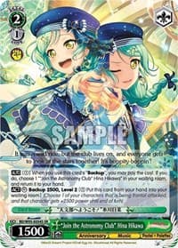 "Join the Astronomy Club" Hina Hikawa (SR) - BanG Dream! Girls Band Party! 5th Anniversary - Weiss Schwarz card