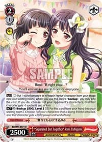 "Separated But Together" Rimi Ushigome - BanG Dream! Girls Band Party! 5th Anniversary - Weiss Schwarz card