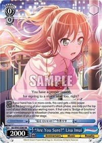 "Are You Sure?" Lisa Imai - BanG Dream! Girls Band Party! 5th Anniversary - Weiss Schwarz card