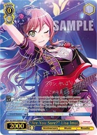 "Are You Sure?" Lisa Imai (SSP) - BanG Dream! Girls Band Party! 5th Anniversary - Weiss Schwarz card