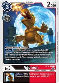 Agumon - BT12-059 - Across Time - Digimon Card Game card