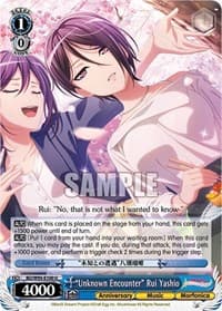 "Unknown Encounter" Rui Yashio - BanG Dream! Girls Band Party! 5th Anniversary - Weiss Schwarz card