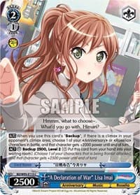 "A Declaration of War" Lisa Imai - BanG Dream! Girls Band Party! 5th Anniversary - Weiss Schwarz card