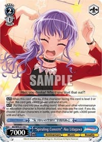 "Spiraling Concern" Ako Udagawa - BanG Dream! Girls Band Party! 5th Anniversary - Weiss Schwarz card