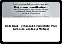 Code Card - Enhanced 2-Pack Blister Pack [Articuno, Zapdos, & Moltres] - Miscellaneous Cards & Products - Pokemon card