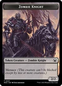 Zombie Knight // Human Double-Sided Token - Commander: March of the Machine - Magic: The Gathering card