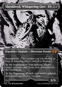 Sheoldred, Whispering One (Halo Foil) - March of the Machine: Multiverse Legends - Magic: The Gathering card