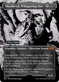 Sheoldred, Whispering One (Serial Numbered) - March of the Machine: Multiverse Legends - Magic: The Gathering card