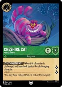 Cheshire Cat - Not All There - The First Chapter - Disney Lorcana card