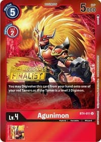 Agunimon - BT4-011 (2023 Regionals Finalist) - Great Legend - Digimon Card Game card