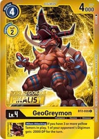 GeoGreymon (2023 Regionals Finalist) - Release Special Booster 1.5 - Digimon Card Game card